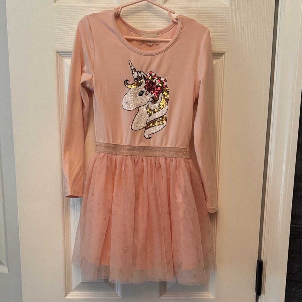 btween Pink Unicorn Dress for Kids